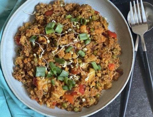 Sprouted Moong and Quinoa Pulao