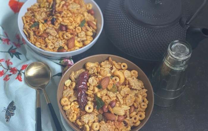 Cereal Chivda (Sweet and Spicy Trail mix)