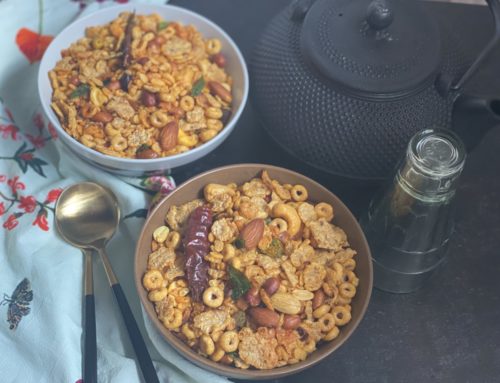 Cereal Chivda or Chevda ( Sweet and Spicy Trail Mix)